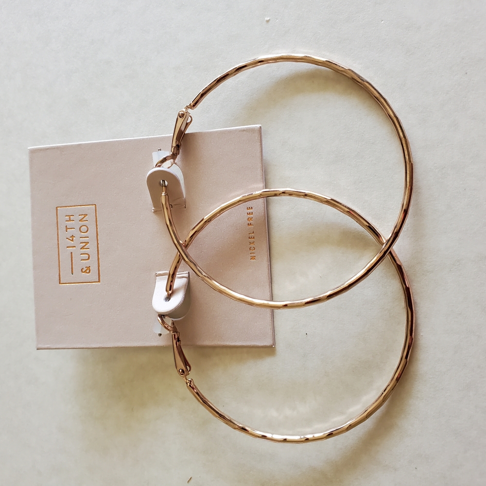 14th & Union Gold Textured Hoop Earrings